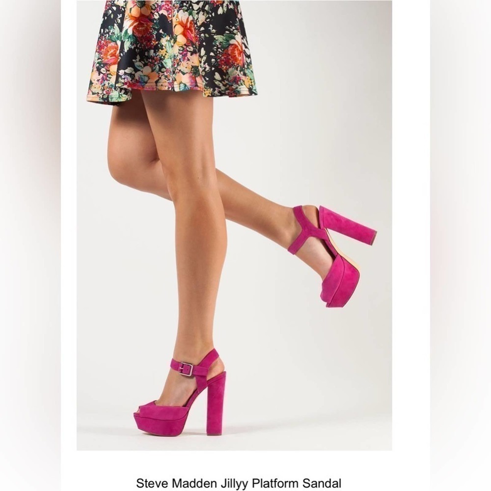 Steve Madden Jillyy Fuchsia Suede Heels.  Size 9.5 #002